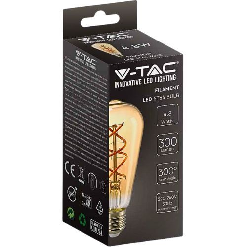 ŽARULJA LED 5W E27 FILAMENT-JANTAR ST64 1800K