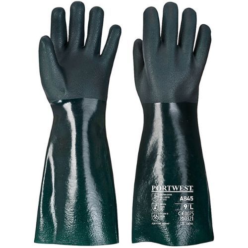 RUKAVICE DOUBLE DIPPED PVC GAUNTLET 45CM A845 ZELENE XL