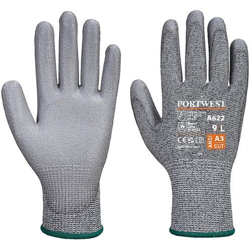 RUKAVICE CUT 5 A622 PU PALM SIVE XXL