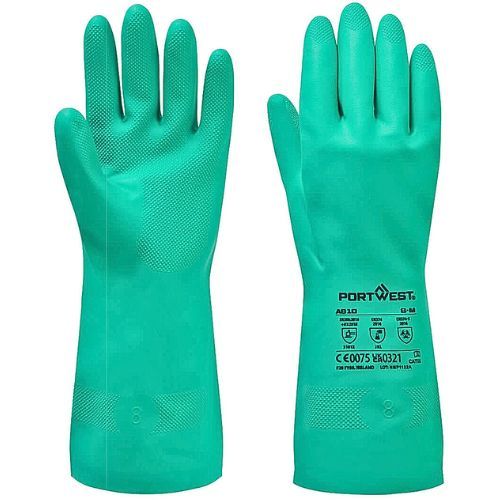 RUKAVICE NITROSAFE CHEMICAL A810 GAUNTLET ZELENE M