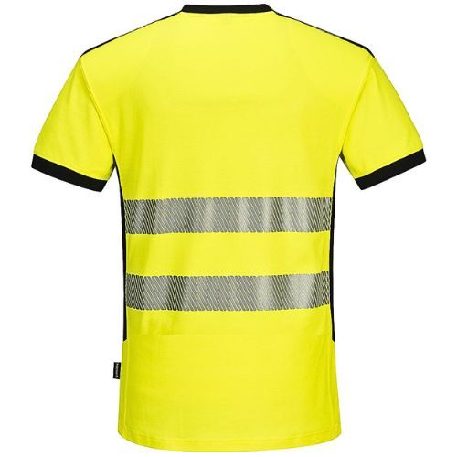 MAJICA T-SHIRT HI-VIS V-NECK PW310 ŽUTO CRNA L