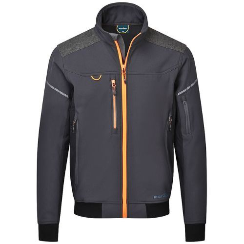 JAKNA SOFTSHELL BOMBER EV464 SIVA XXL