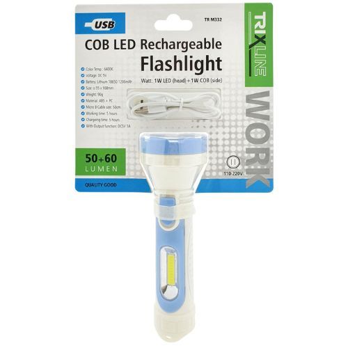 SVJETILJKA LED RUČNA PUNJIVA 50+60lm