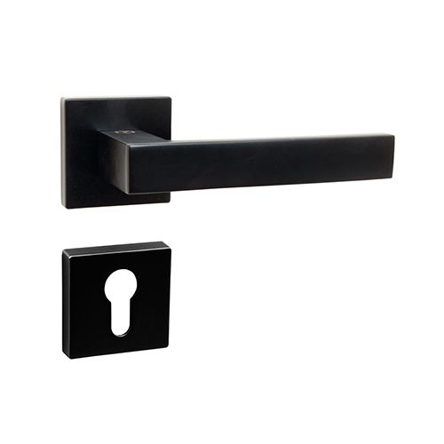 KVAKA QUADRO CRNA MAT KVADRATNA ROZETA CILINDAR