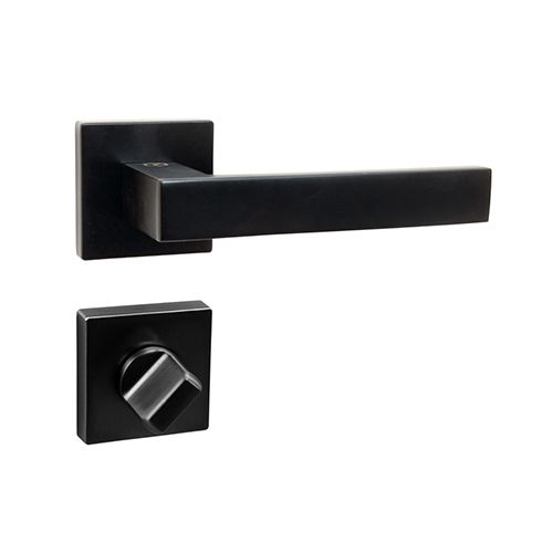 KVAKA QUADRO CRNA MAT KVADRATNA  ROZETA WC