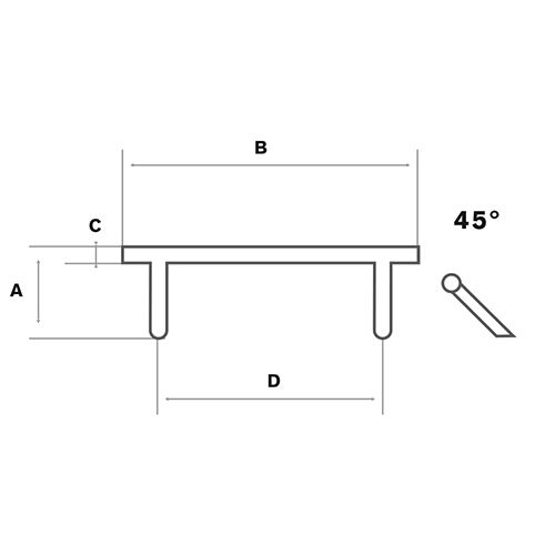 RUKOHVAT 45* INOX 30X300( 1 PAR )