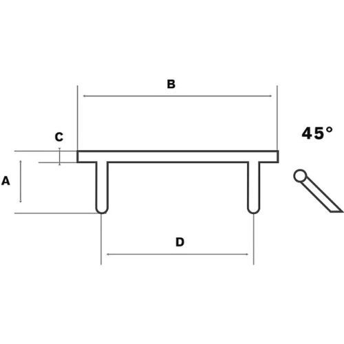RUKOHVAT INOX 45"CRNI FI30X300MM
