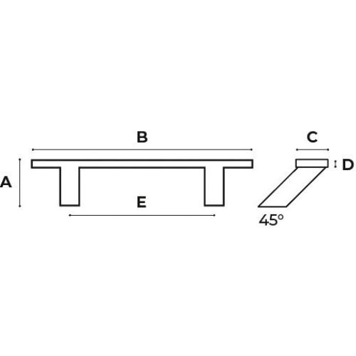 RUKOHVAT INOX 45"KVADRATNI 10X40X500MM