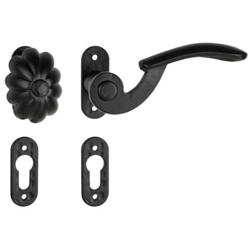 KVAKA KUGLA KOVANA RIONA OVALNA ROZETA CILINDAR CRNA DESNA