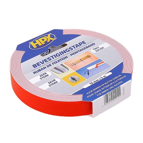 TRAKA OBOSTRANA MONTAŽNA BIJELA 19MMX5M