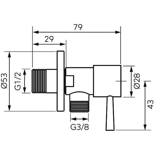 VENTIL KUTNI 1/2X3/8 CRNI MAT FERRO