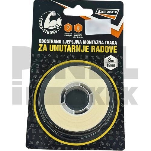 TRAKA OBOSTRANO LJEPLJIVA ZA UNUTARNJE RADOVE 19MMX3M