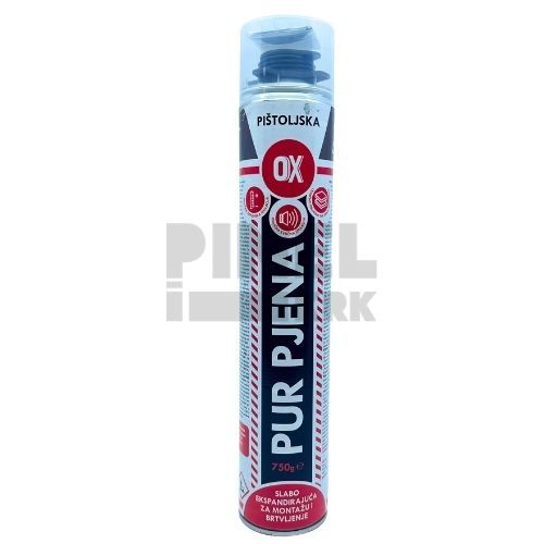 PUR PJENA OX POLIURETANSKA SLABO EKSPANDIRAJUĆA PIŠTOLJSKA 750ML