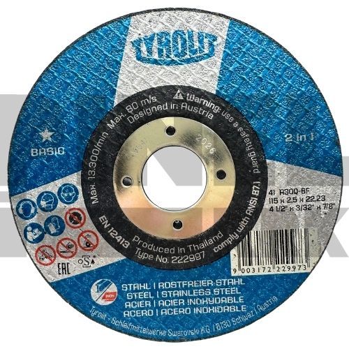 REZNA PLOČA TYR. INOX I ČELIK 115X2,5X22,23