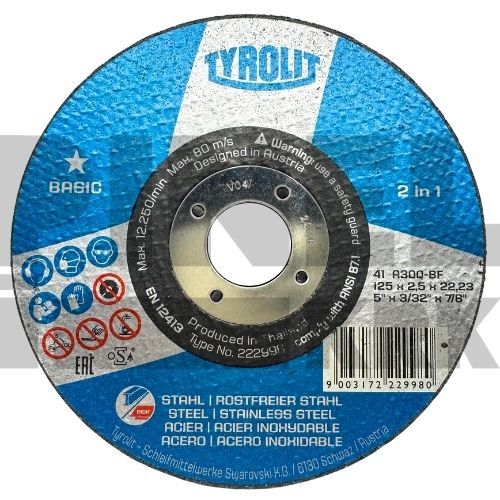 REZNA PLOČA TYR. INOX I ČELIK 125X2,5X22,23