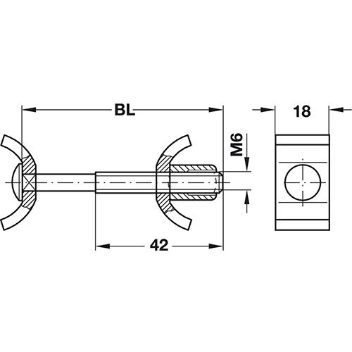 SPOJNICA RADNE PLOČE M6X150MM
