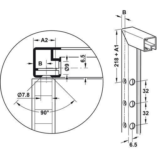 PODIZAČ PRIHVATNIK ALU OKVIRA