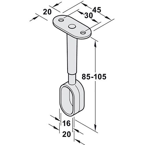 NOSAČ GARDEROBNE CIJEVI SREDNJI