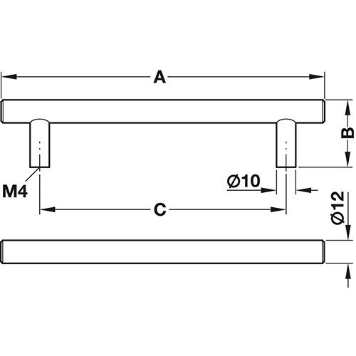 RUČKICA ZA NAMJEŠTAJ KROM 136X35MM
