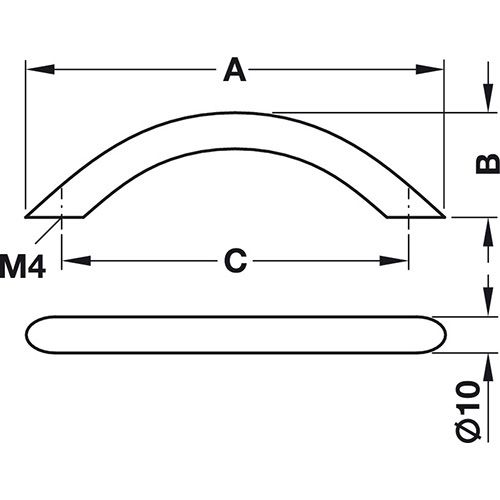 RUČKICA ZA NAMJEŠTAJ KROM 332X31MM