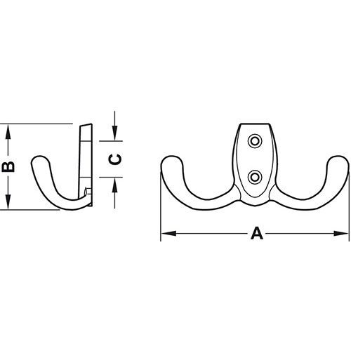 KUKICA GARDEROBNA KROM 76X46MM