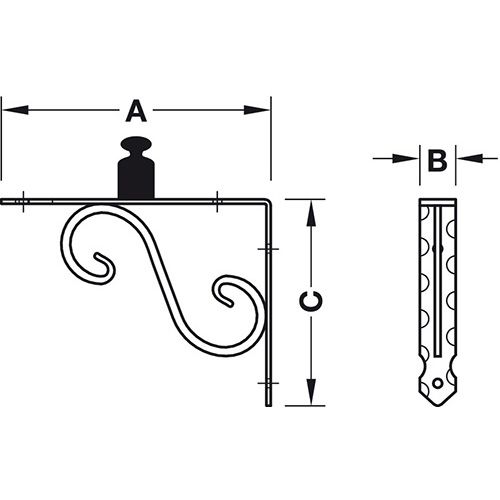NOSAČ POLICE KOVANI 200X150MM