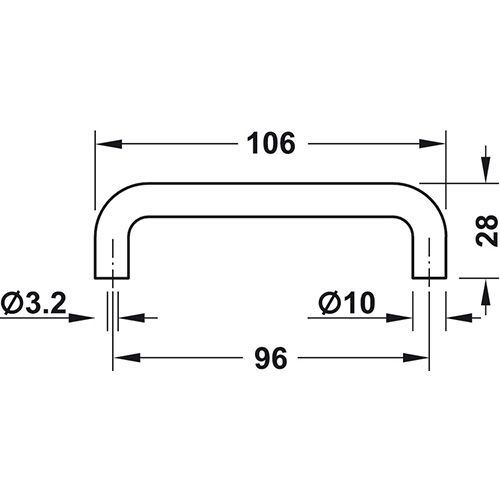 RUČKICA PVC 10X106X28MM CRNA