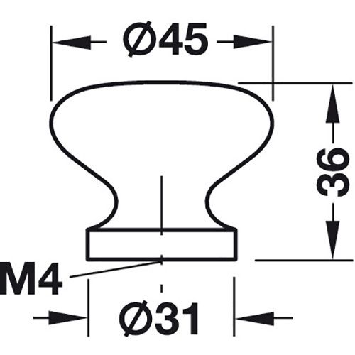 RUČKICA DRVENA BUKVA 45MM OKRUGLA