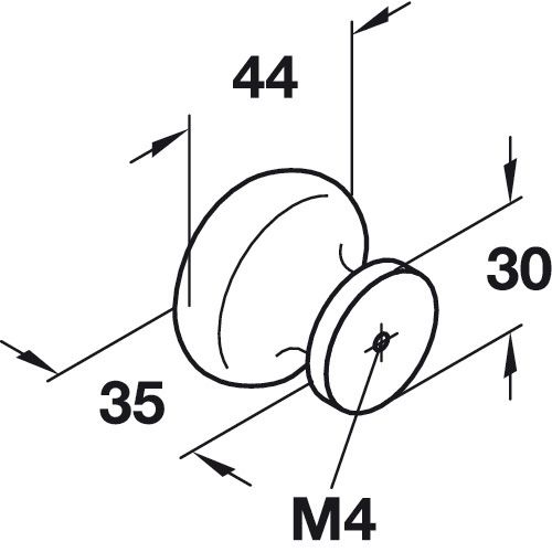 RUČKICA DRVENA BUKVA 45MM OKRUGLA