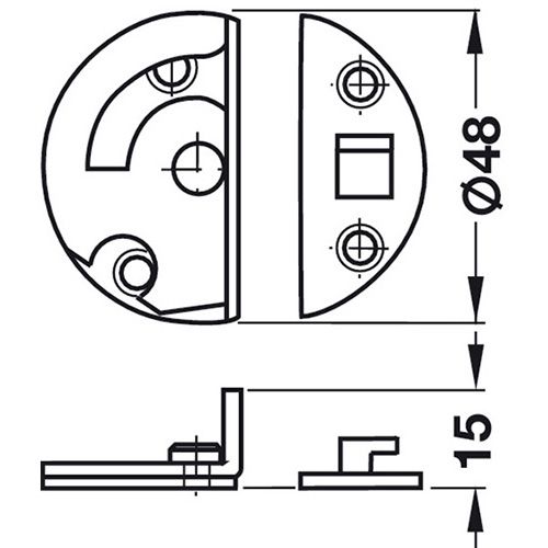 ZASUN OKRETNI ZA STOL 48MM
