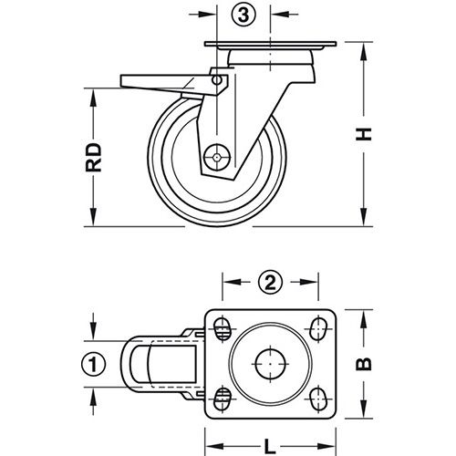 KOTAČ ZA NAMJEŠTAJ S KOČNICOM 25MM