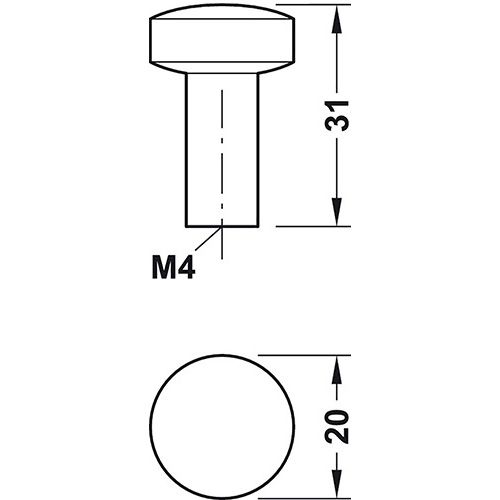 GUMB ZA NAMJEŠTAJ SREBRNI 10X31MM