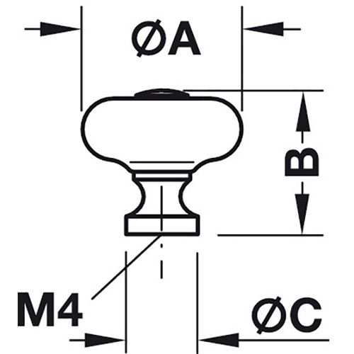 GUMB PORCULAN BIJELI 35MM