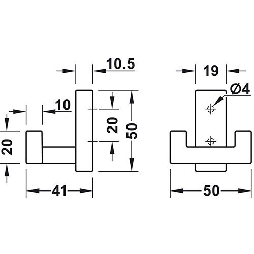 KUKICA GARDEROBNA 50X41X50MM