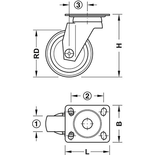 KOTAČ ZA NAMJEŠTAJ OKRETNI BIJELI 25MM