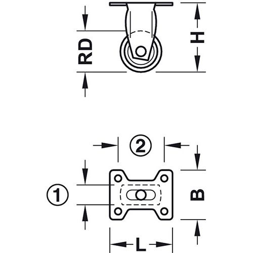 KOTAČ ZA NAMJEŠTAJ FIKSNI BIJELI 25MM