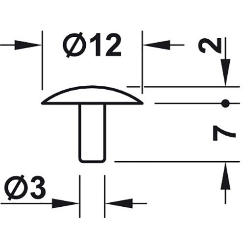KAPICA ZA KONFIRMAT CRNA 12X3MM