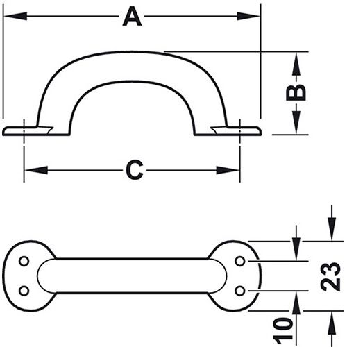 RUČKICA NIKL POLIRANA 115X31MM