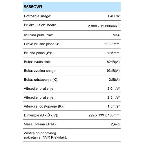 VILLAGER VSTP 1525 RAVNJAČA/DEBLJAČA ELEKTR. 254MM 065773