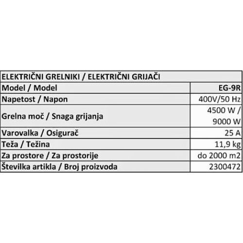 GRIJAČ ELEKTRIČNI EG9 R