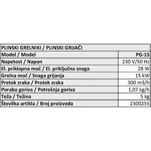GRIJAČ PLINSKI PG15
