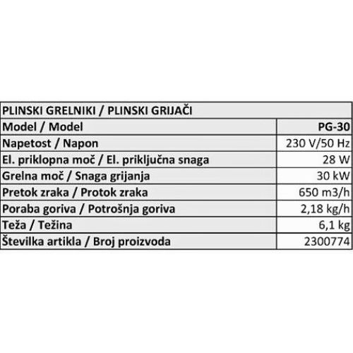 GRIJALICA PLINSKA PG-30 (BGA1401-30)