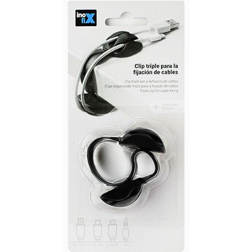 INOFIX TROSTRUKI DRŽAČ ZA KABLOVE CRNI 7107-3