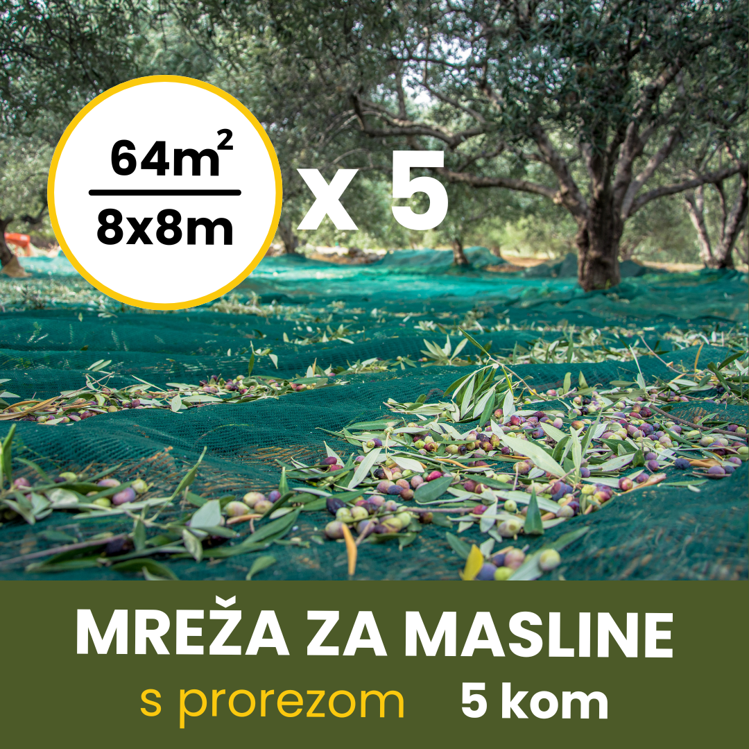 MREŽA ZA MASLINE 8X8 SA PROREZOM 5kom