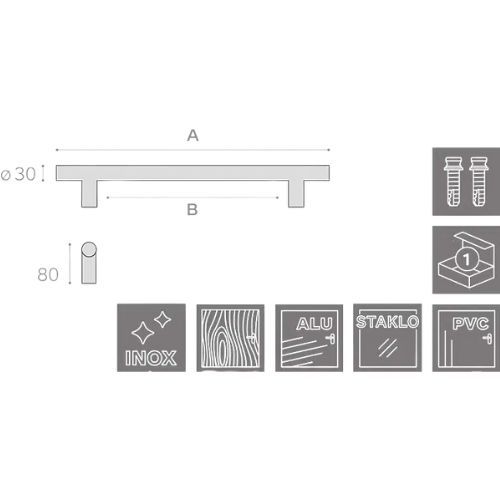 RUKOHVAT INOX 30X300