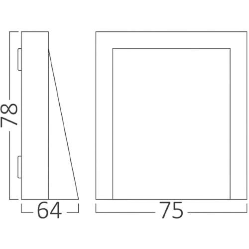 SVJETILJKA ZIDNA SIVA 6W 3/1 78X75MM IP65