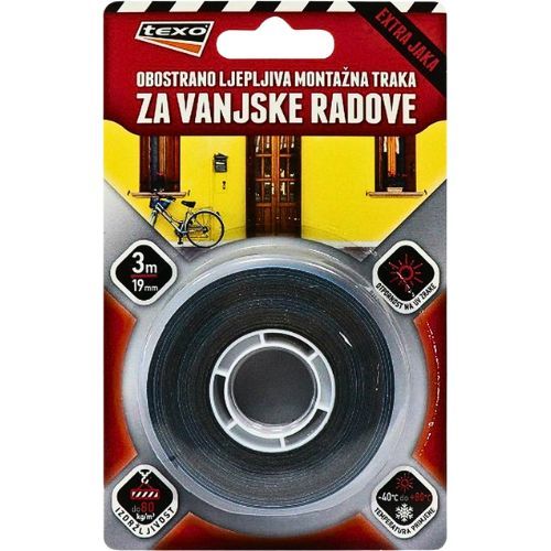 TRAKA OBOSTRANO LJEPLJIVA ZA VANJSKE RADOVE 19MMX3M