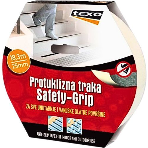 TRAKA ZAŠTITNA PROTUKLIZNA BIJELA 25MM