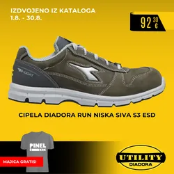 CIPELA DIADORA RUN NISKA SIVA S3 ESD | Pinel Krk