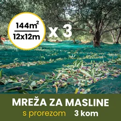 MREŽA ZA MASLINE 12X12 SA PROREZOM 3kom | Pinel Krk